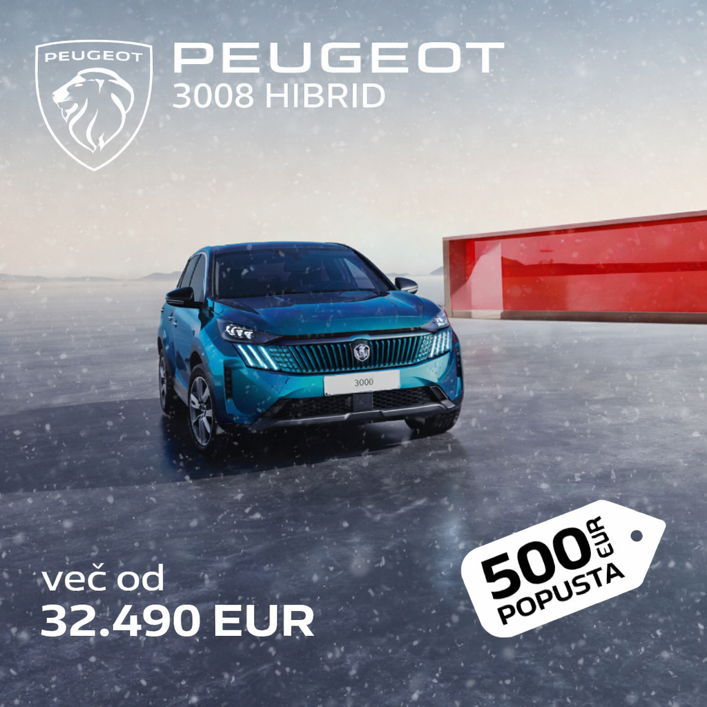 SUV 3008 HIBRID VEĆ OD 32.490 EUR